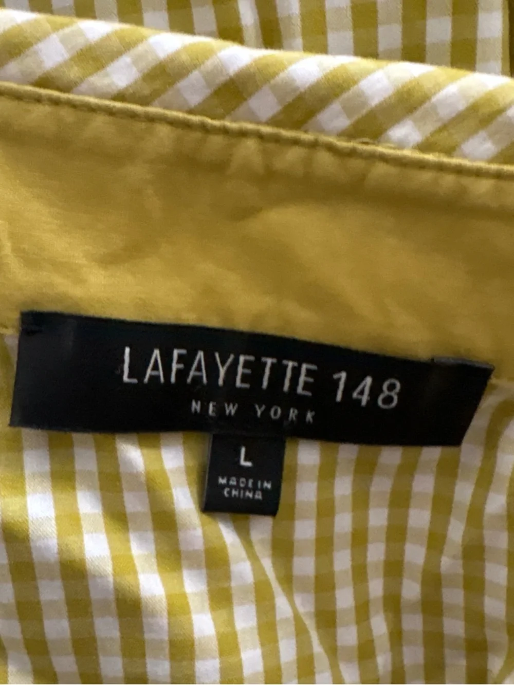 Lafayette 148 New York Yellow Gingham Shirt - Picture 3 of 3